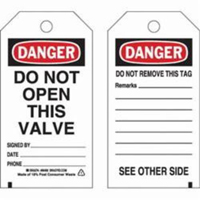 Self-Laminating Safety Tags, Polyester, 3" W x 5-3/4" H, English SX348 | Par Equipment