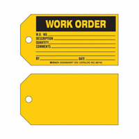 &eacute;tiquette Work Order, Papier, 5-3/4" la x 3" h, Anglais Par Equipment