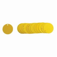 &eacute;tiquettes rondes vierges pour vannes, Aluminium, 1,5" dia. Par Equipment