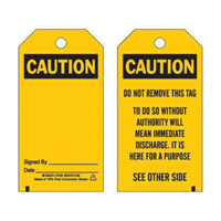Accident Prevention Tags, Polyester, 3" W x 5-3/4" H, English SX826 | Par Equipment