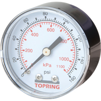Mini Regulators - Replacement Gauge, 2" , 0 - 160 psi, Back Mount, Analogue TA796 | Par Equipment