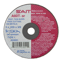 Cut-Off Wheel (A36T), 3" x 0.035", 3/8" Arbor, Type 1, Aluminum Oxide, 25000 RPM Par Equipment