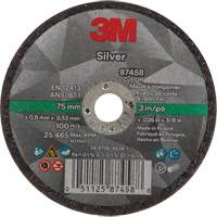 Silver Cut-Off Wheel, 3" x 0.04", 3/8"-24 Arbor, Type 1, Ceramic, 25645 RPM Par Equipment