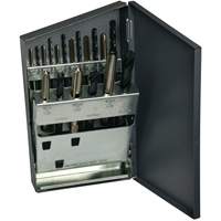 Jeu de forets courts & taraud manuels m&eacute;triques HTGP, 18 morcea Par Equipment