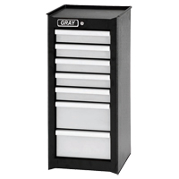 Side Rider Cabinet, 7 Drawers, 14-3/4" W x 18" D x 33.34" H, Black Par Equipment
