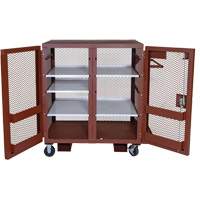 Mobile Mesh Cabinet, Steel, 37 Cubic Feet, Red TEQ806 | Par Equipment