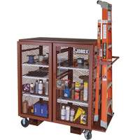 Armoire mobile en treillis, Acier, 37 pi³, Rouge Par Equipment