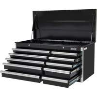Industrial Tool Chest, 41" W, 10 Drawers, Black Par Equipment