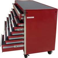 Industrial Tool Cart, 12 Drawers, 56" W x 24-1/2" D x 38-1/8" H, Red Par Equipment