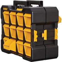 Flip-Bin Organizer, 3-7/8" W x 17-3/4" D x 13-7/8" H, Black/Yellow Par Equipment