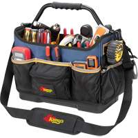 Boîte &agrave; outils ouverte &agrave; base moul&eacute;e, Polyester balistique, 17 pochettes, Noir/Bleu Par Equipment