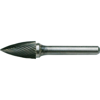 Solid Carbide Burrs - Tree Shape Pointed End, SG-41, 1/8" Dia., 1/8" Shank, 1/4" Depth of Cut Par Equipment