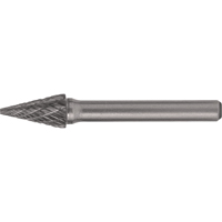 Fraises au carbure solide - Forme conique pointue, , 1/8" dia., 1/8" Tige, 7/16" Prof. de la coupe Par Equipment