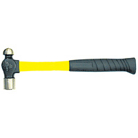 Heavy-Duty Fibreglass Handle Ball Pein Hammer, 8 oz. Head Weight, Plain Face, Cushion Handle Par Equipment