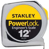 Ruban &agrave; mesurer PowerLock, 1/2" x 12', Marques de goujon Imp&eacute;rial Par Equipment