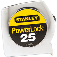 Ruban &agrave; mesurer PowerLock, 1" x 25', Marques de goujon  Par Equipment