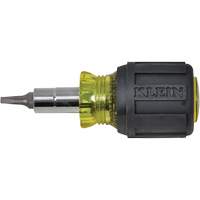 Stubby Multi-Bit Screw Driver With Sq.Recess, 3-1/5" L, Cushion Grip Handle Par Equipment
