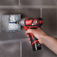 M12 1/4" Hex Impact Driver Kit, 1/4", 1000 in-lbs Max. Torque, 12 V, Lithium-Ion Par Equipment