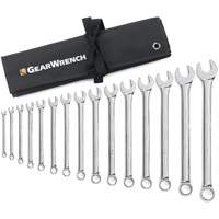 12-Point Long Pattern Wrench Set with Tool Roll, Combination, 15 Pieces, Imperial Par Equipment