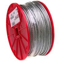 Wire Cable, 500' (152.4 m) x 3/32", 184 lbs. (0.092 tons), Galvanized TQB486 | Par Equipment