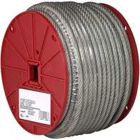 Câble métallique, 250' (76,2 m) x 1/8", 340 lb (0,17 tonne), Revêtement de vinyle TQB489 | Par Equipment