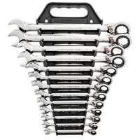 72-Tooth 12 Point Reversible Ratcheting SAE Wrench Set, Combination, 13 Pieces, Imperial Par Equipment