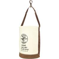 Leather-Bottom Bucket, 17" H, Canvas, White Par Equipment