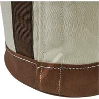 Leather-Bottom Bucket, 17" H, Canvas, White Par Equipment