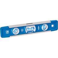 True Blue&reg; Torpedo Level, 9" L, Aluminum, 3 Vials, Magnetic Par Equipment