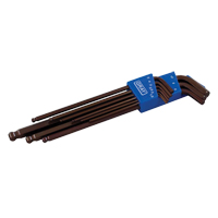 Extra Long Arm Ball Hex Key Set, 9 Pcs., Metric Par Equipment
