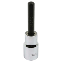 Bit Socket, Hex, 5/16" x 3-1/4" L, 1/2" Square Drive Drive Par Equipment