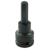 Bit Socket, Hex, 14 mm x 102 mm L, 3/4" Drive Par Equipment