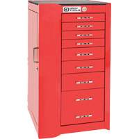 Pro+ Left Side Rider Tool Cabinet, 8 Drawers, 19" W x 19" D x 36-1/2" H, Red Par Equipment