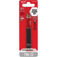 Shockwave Impact Duty Screwdriver Bit, Torx, T-20 Tip, 1/4" Drive Size, 3-1/2" Length Par Equipment