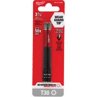 Shockwave Impact Duty Screwdriver Bit, Torx, T-30 Tip, 1/4" Drive Size, 3-1/2" Length Par Equipment