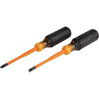Slim-Tip Insulated Screwdriver Set, 1000 V, 2 Pcs Par Equipment
