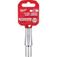 SAE Socket with Four Flat Sides, 11/32", 3/8" Drive, 6 Points, Deep Par Equipment