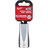 Metric Socket with Four Flat Sides, 20 mm, 3/8" Drive, 6 Points, Deep Par Equipment