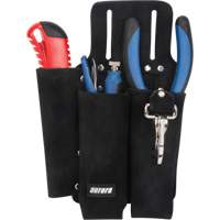 Lineman's Tool Pouch, Multiple Tool Holder, Leather, 3 Pockets Par Equipment
