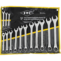 ICW-14PS Polished Wrench Set, Combination, 14 Pieces, Imperial Par Equipment