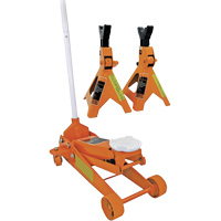 Service Jack with 3-Ton Vehicle Stands, 2.5 Ton(s) Capacity, 5" Lowered, 19-1/4" Raised, Manual Hydraulic UAV870 | Par Equipment