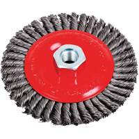 Brosse &agrave; cordon de soudure pour meuleuse angulaire, Dia. 5", Fils 0,02", Arbre 5/8"-11, Acier Par Equipment