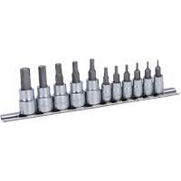 JHBS-11S Hextractor SAE Bit Socket Set, Hex, 1/4"/3/8" Drive, 11 Pcs Par Equipment