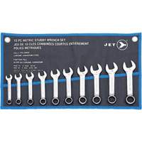 SCWS-10M Stubby Wrench Sets, Combination, 10 Pieces, Metric Par Equipment