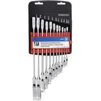 RCWS-11FS Flex Head Wrench Sets, Combination/Flex Head, 11 Pieces, Imperial Par Equipment