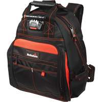 Lighted Tool Backpack, Black/Red, Ballistic/Polyester Par Equipment