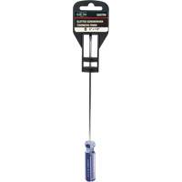 Tournevis &agrave; fente bleu transparent avec bandes, Tige de 1/8", Ronde, Prise en Plastique Par Equipment