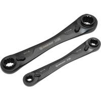 X6 4-in-1 Black Oxide Spline Ratcheting SAE Wrench Set, 2 Pieces, Imperial Par Equipment