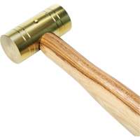 Brass Hammer with Hickory Handle, 1 lbs Head Weight, 11" L Par Equipment