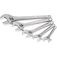 Chrome Wrench Set, Adjustable, 5 Pieces, Imperial and Metric Par Equipment